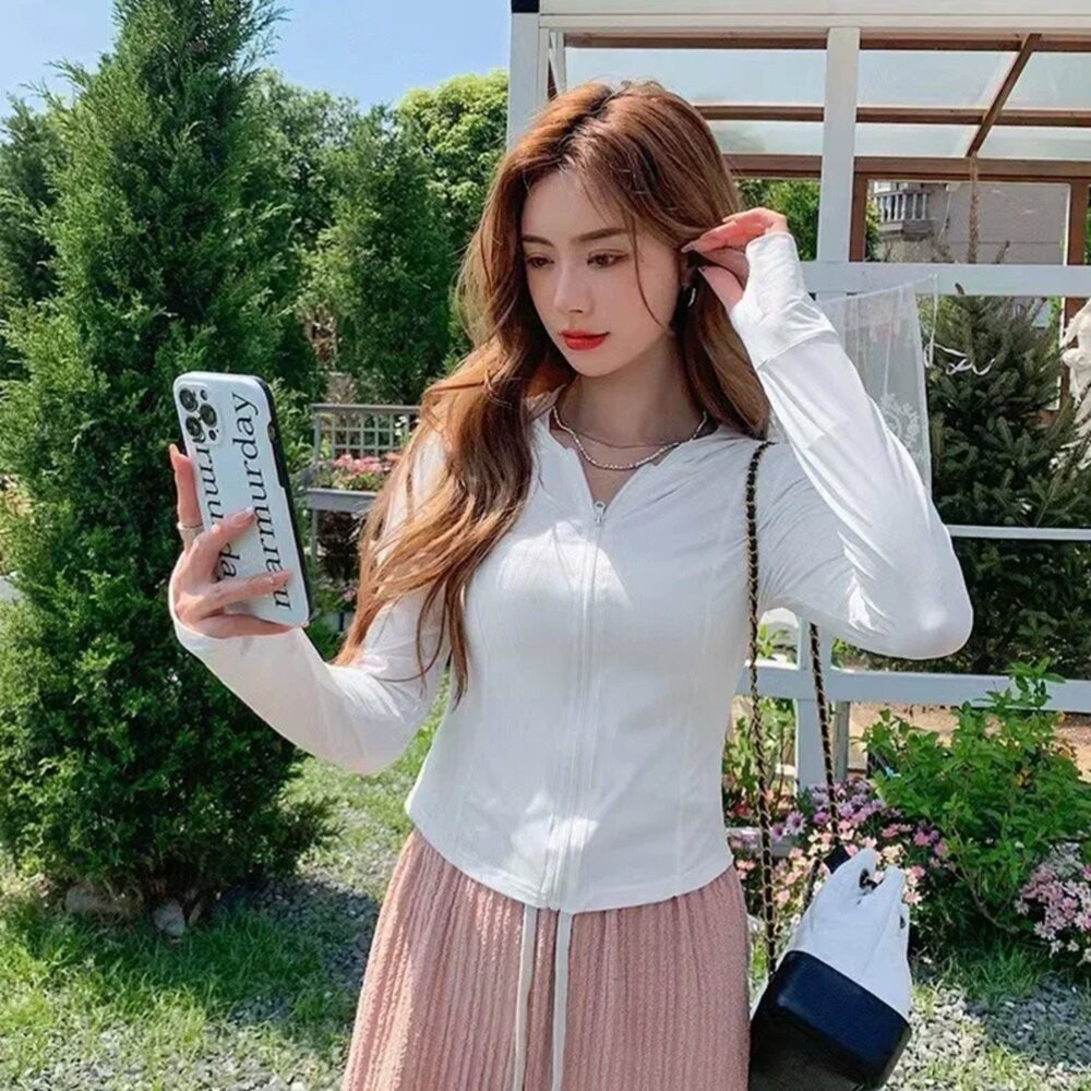 【台灣發貨】韓版透氣冰絲防曬外套 外套 防曬外套 女裝 上衣 衣服【J335】-細節圖8