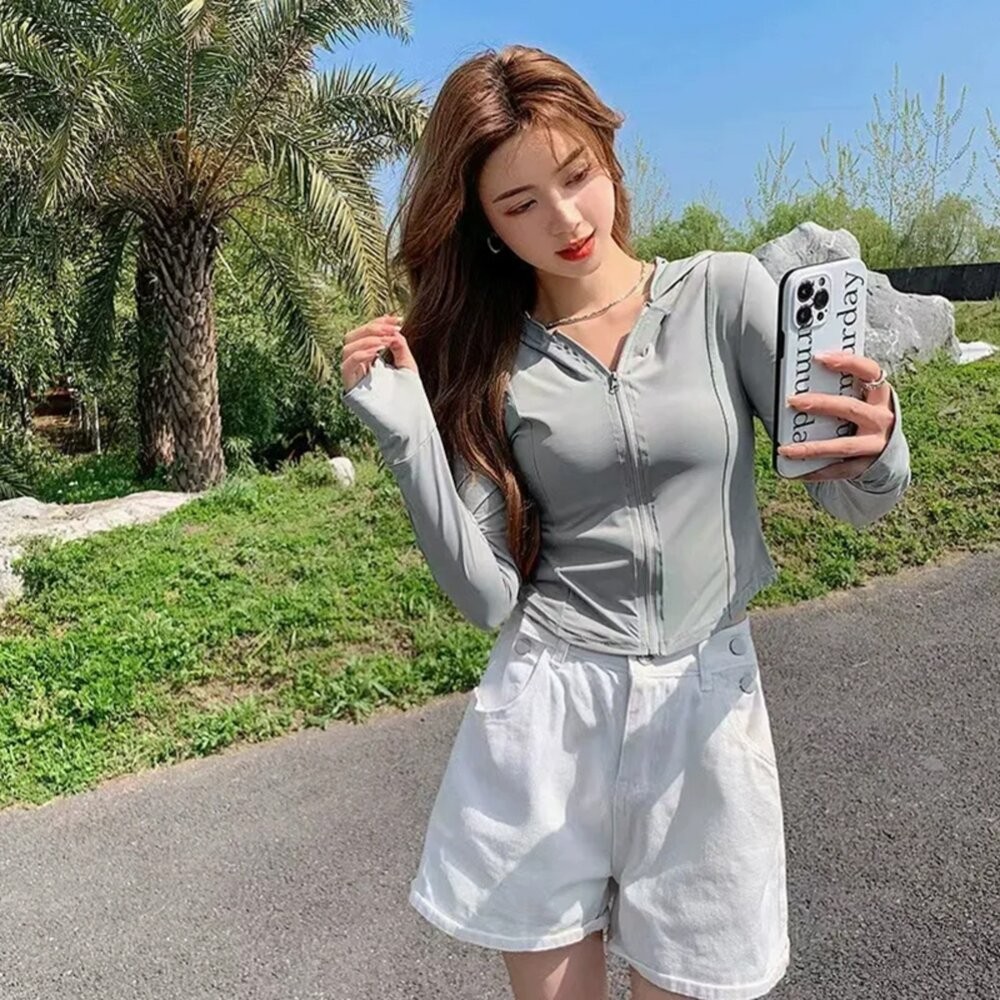 【台灣發貨】韓版透氣冰絲防曬外套 外套 防曬外套 女裝 上衣 衣服【J335】-細節圖9