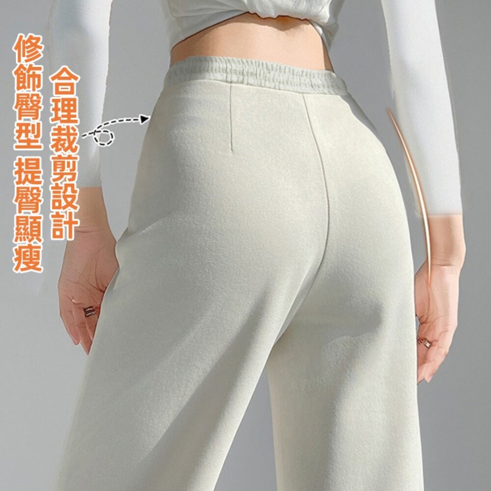 【台灣發貨】韓版高腰顯瘦灰色微喇叭運動褲 寬褲 褲子 女裝【P360】-細節圖8