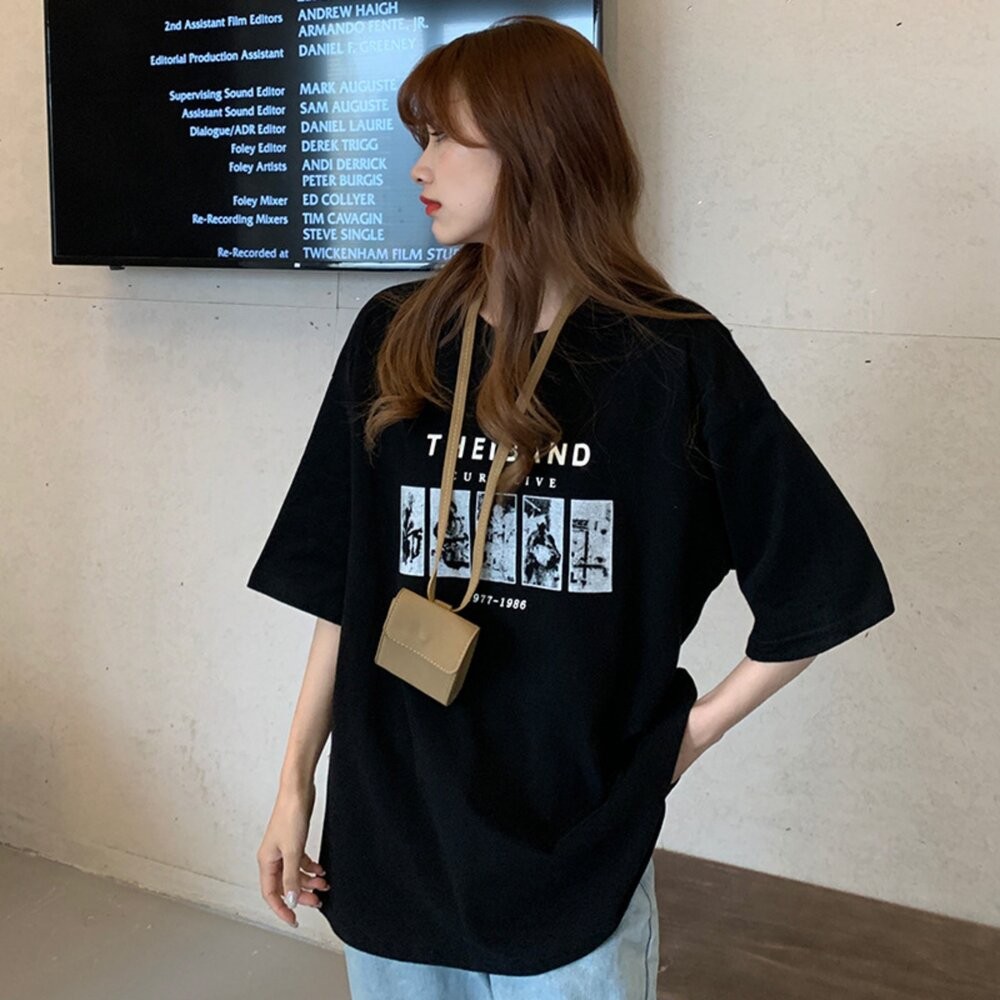 【台灣發貨】韓版寬鬆半袖短袖上衣 衣服 女裝 t恤 短袖t恤 上衣【T368】-細節圖7