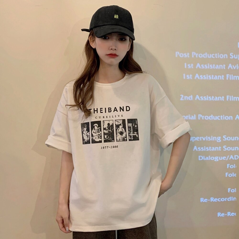 【台灣發貨】韓版寬鬆半袖短袖上衣 衣服 女裝 t恤 短袖t恤 上衣【T368】-細節圖8