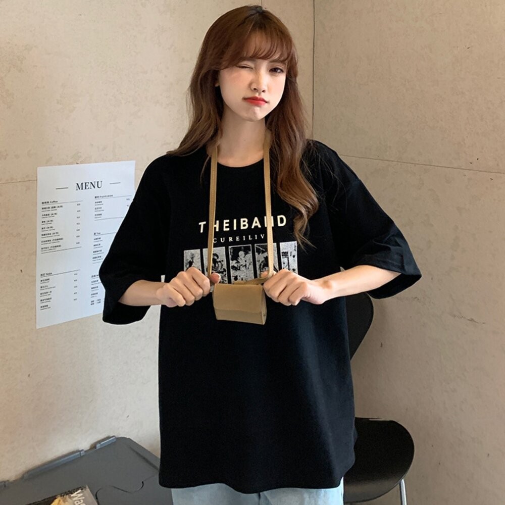 【台灣發貨】韓版寬鬆半袖短袖上衣 衣服 女裝 t恤 短袖t恤 上衣【T368】-細節圖9