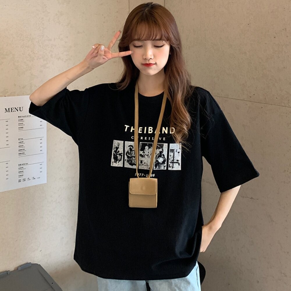 【台灣發貨】韓版寬鬆半袖短袖上衣 衣服 女裝 t恤 短袖t恤 上衣【T368】-細節圖10