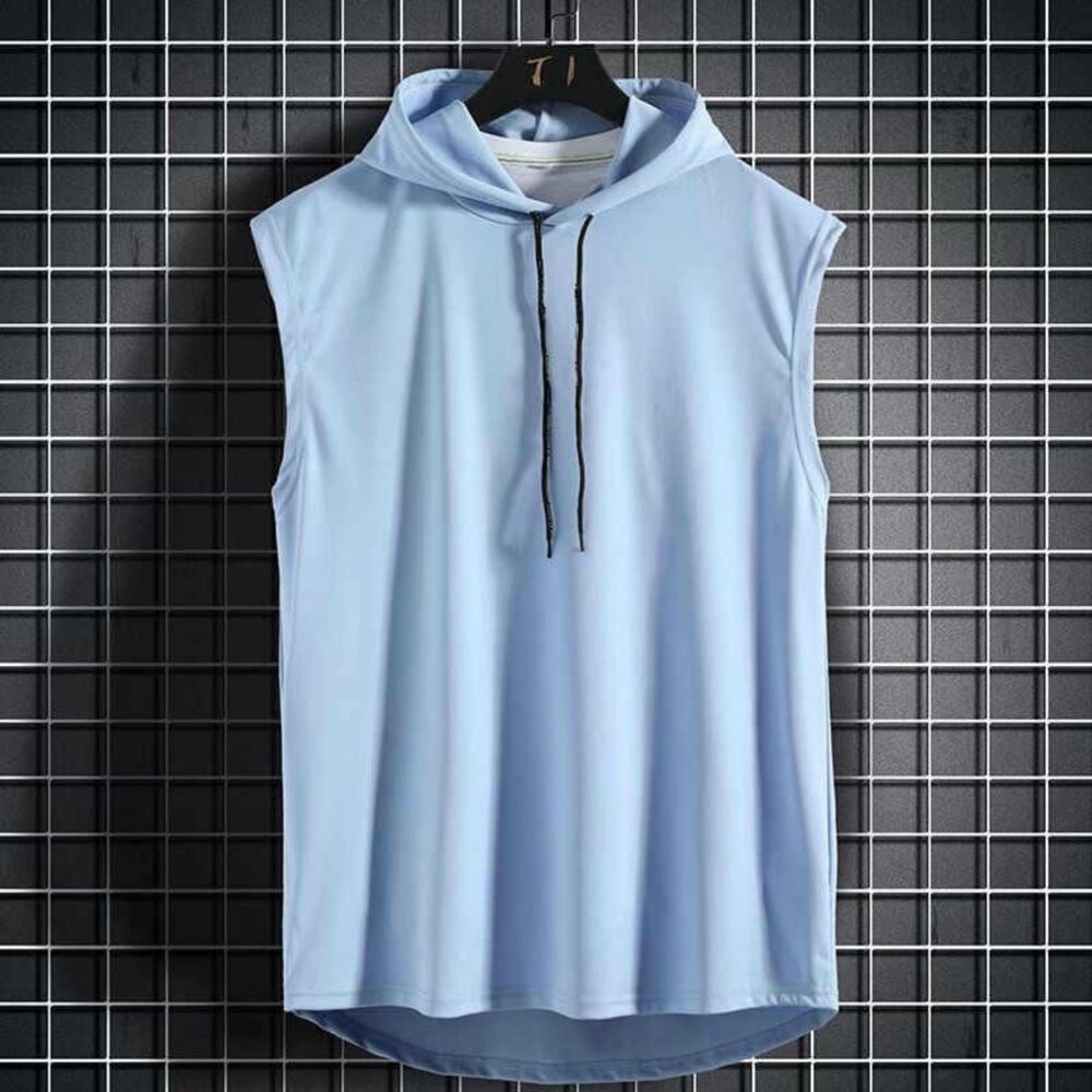 【台灣發貨】韓版寬鬆連帽無袖背心 男背心 背心 衣服 男裝 上衣【V269】-細節圖2