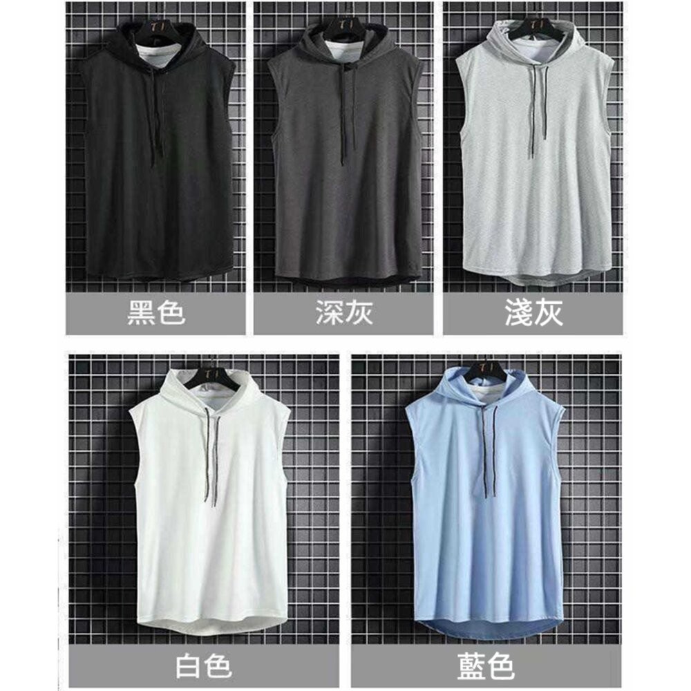 【台灣發貨】韓版寬鬆連帽無袖背心 男背心 背心 衣服 男裝 上衣【V269】-細節圖5