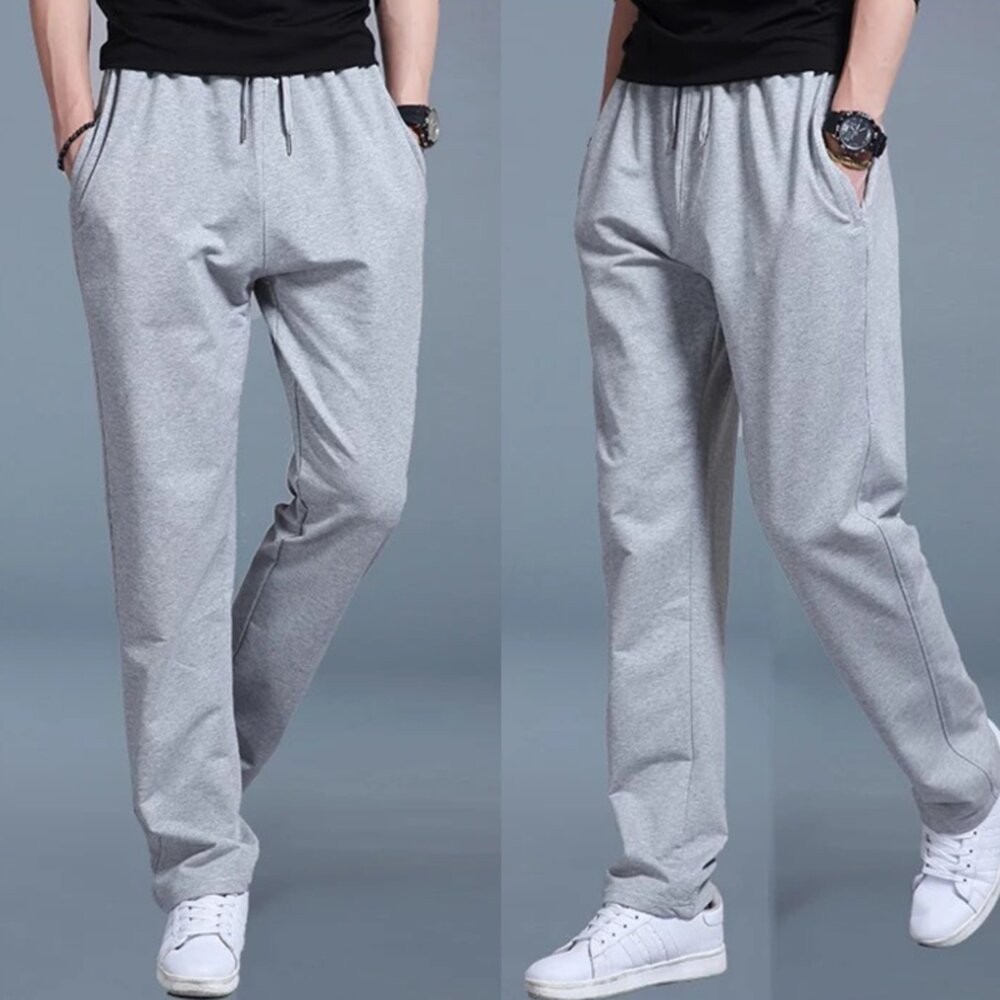 【台灣發貨】韓版經典款直筒寬鬆運動褲 寬褲 褲子 男裝【P425】-細節圖2