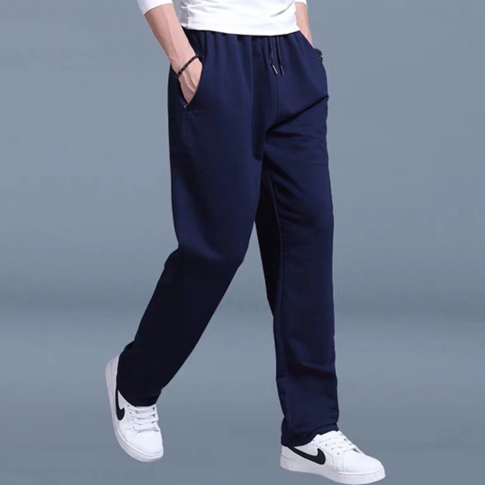【台灣發貨】韓版經典款直筒寬鬆運動褲 寬褲 褲子 男裝【P425】-細節圖7