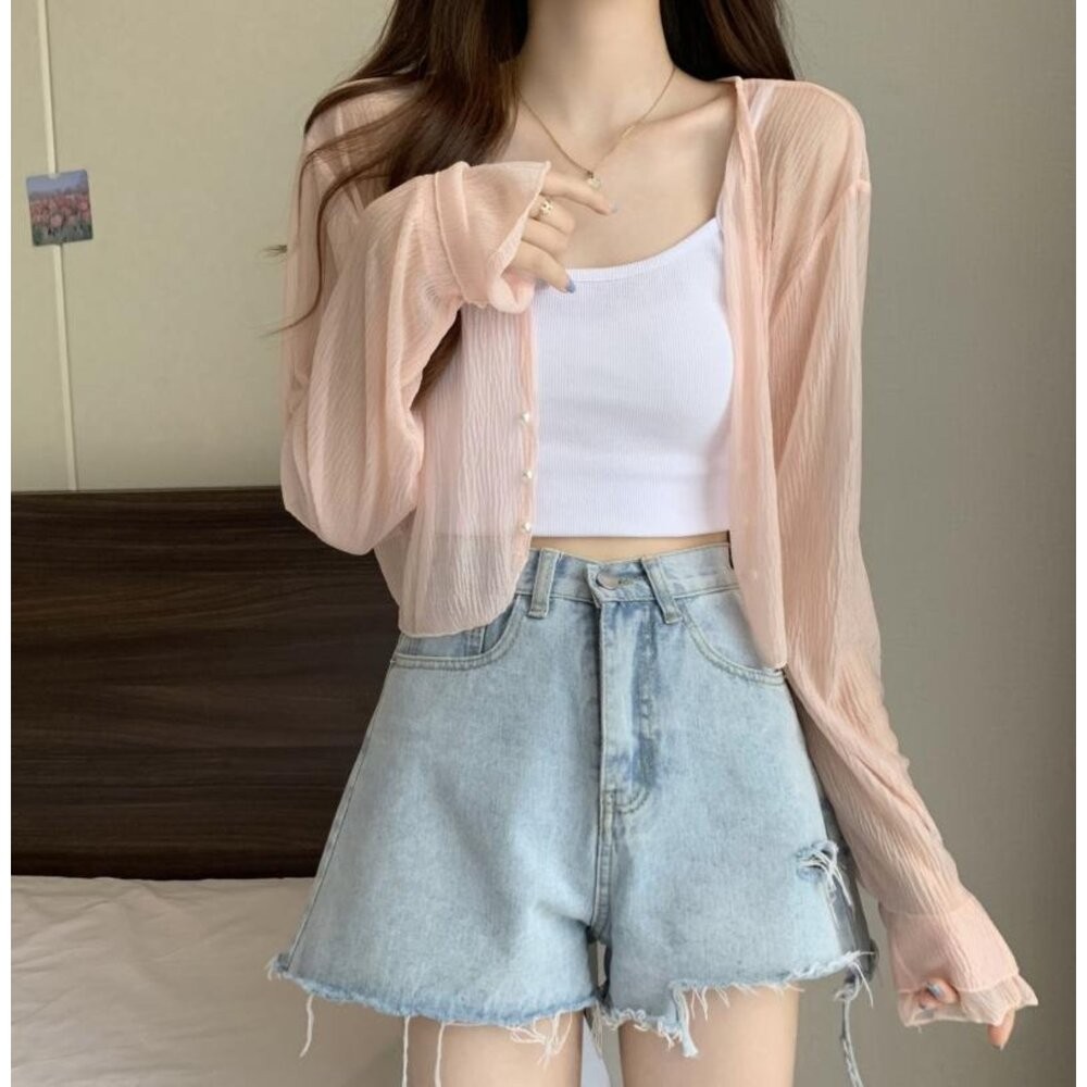 【台灣發貨】韓版夏季冰絲防曬外套 外套 防曬外套 女裝 上衣 衣服【J277】-細節圖5