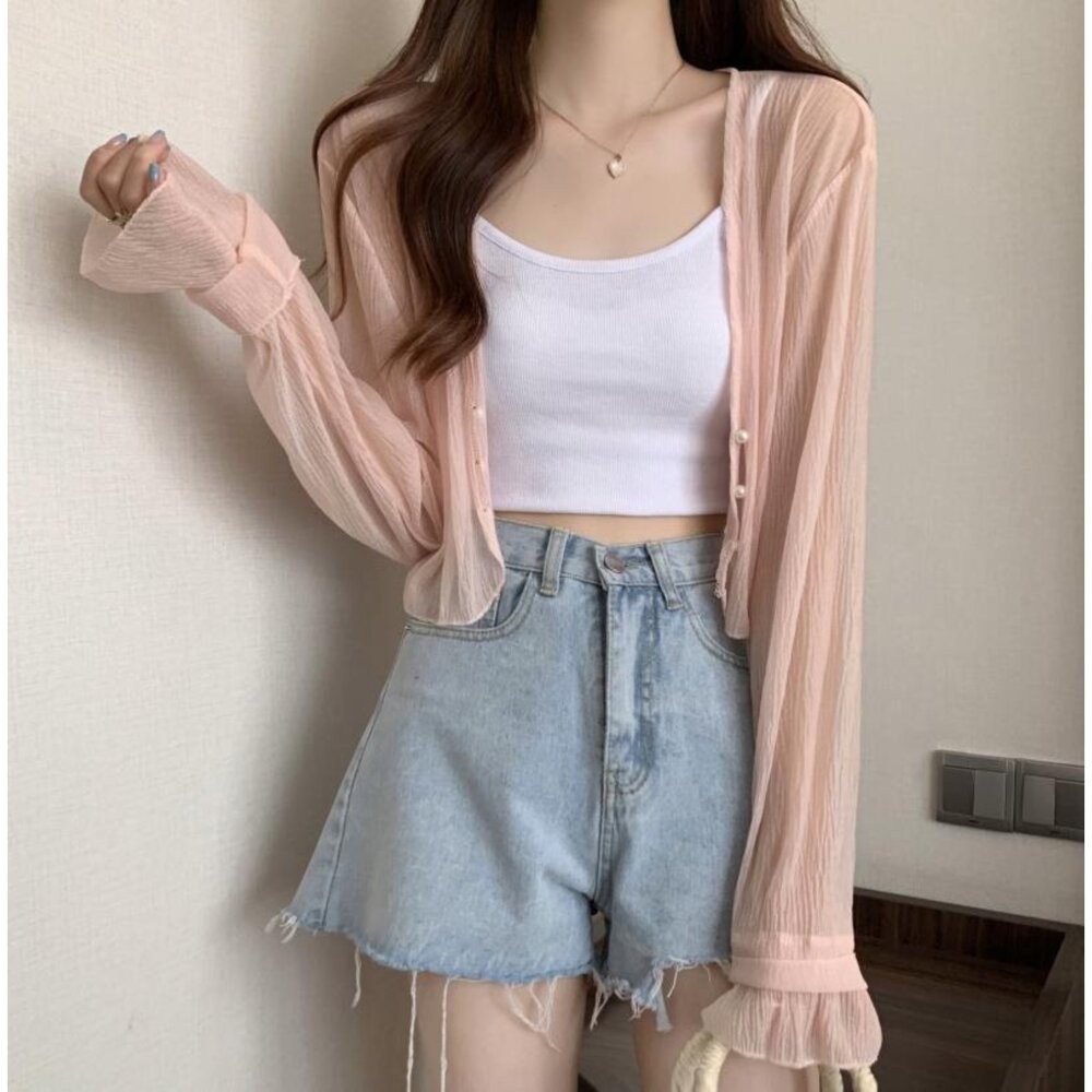 【台灣發貨】韓版夏季冰絲防曬外套 外套 防曬外套 女裝 上衣 衣服【J277】-細節圖6