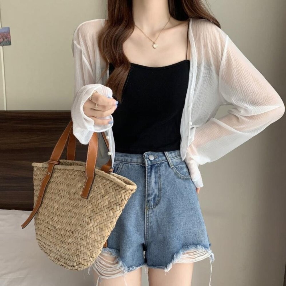 【台灣發貨】韓版夏季冰絲防曬外套 外套 防曬外套 女裝 上衣 衣服【J277】-細節圖7