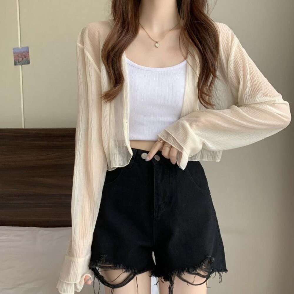 【台灣發貨】韓版夏季冰絲防曬外套 外套 防曬外套 女裝 上衣 衣服【J277】-細節圖11