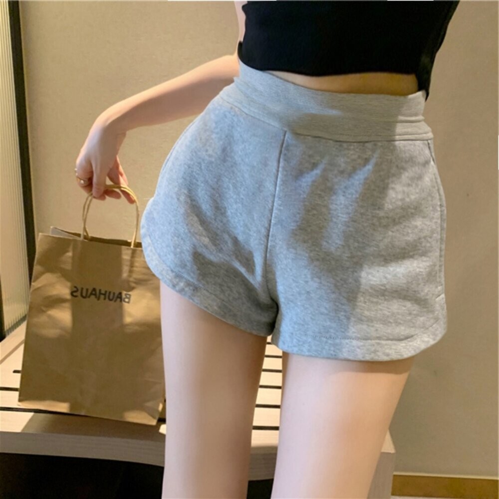 【台灣發貨】韓版休閒灰色運動短褲 短褲 褲子 女裝【P399】-細節圖7
