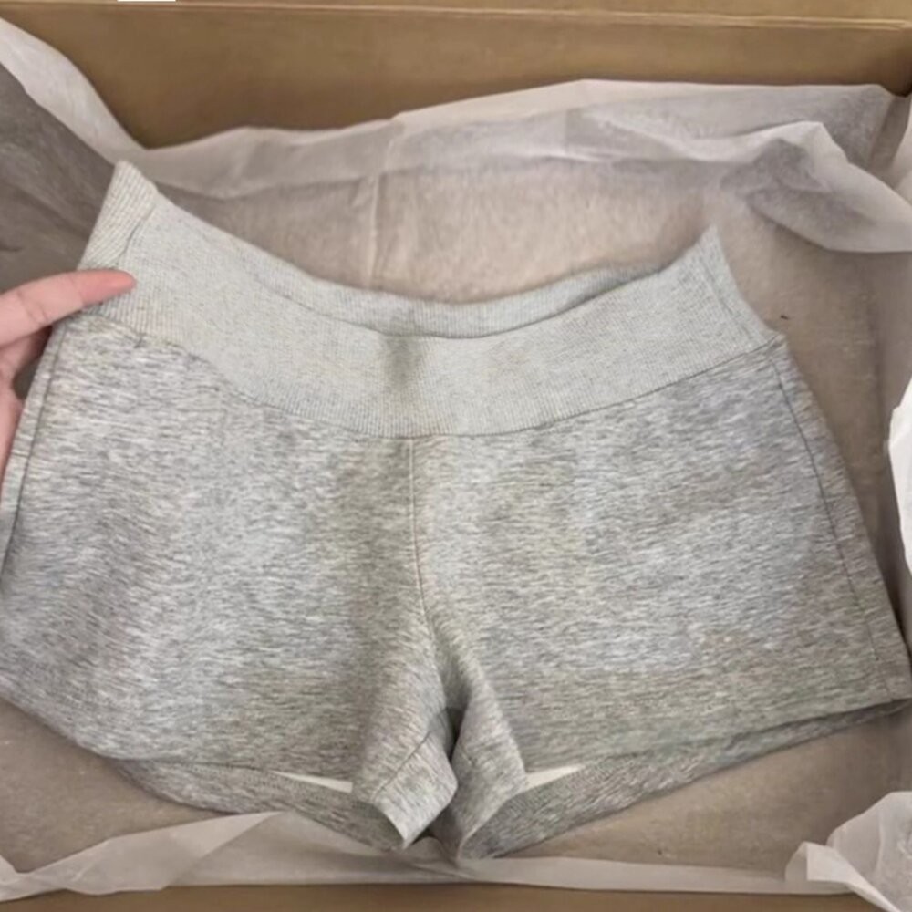 【台灣發貨】韓版高腰顯瘦灰色運動短褲 短褲 褲子 女裝【P399】-細節圖7