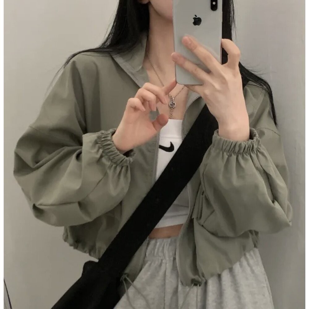 【台灣發貨】韓版復古機車外套 外套 防曬外套 女裝 上衣 衣服【J323】-細節圖6