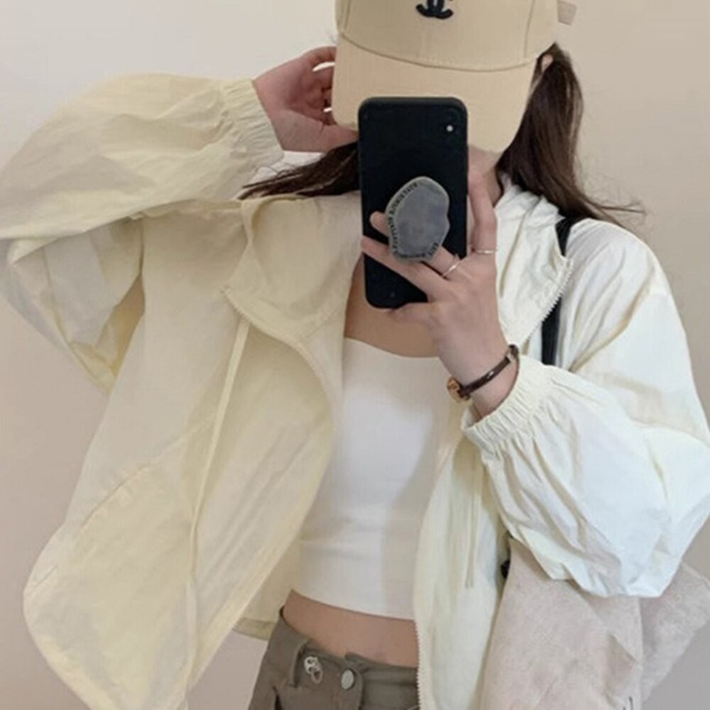 【台灣發貨】韓版輕薄透氣寬鬆薄外套 外套 防曬外套 女裝 上衣 衣服【J392】-細節圖3