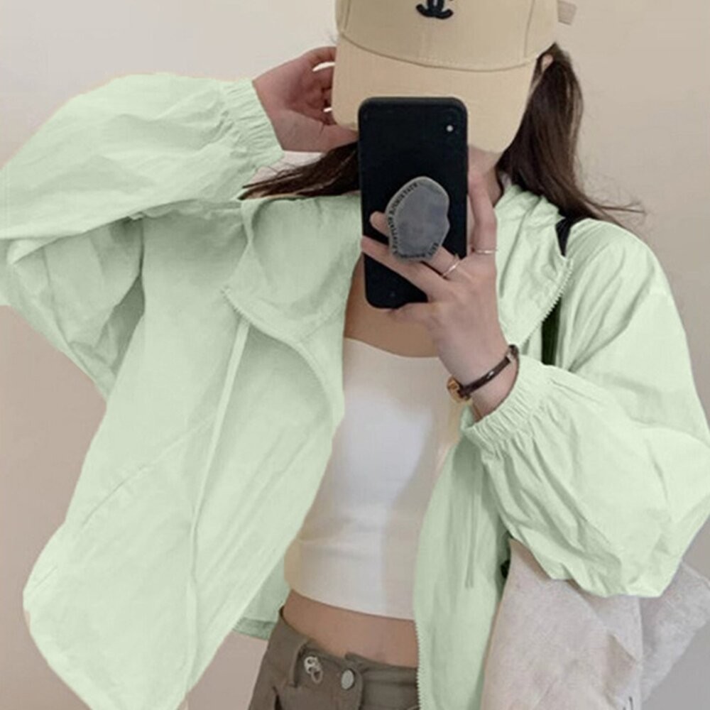 【台灣發貨】韓版輕薄透氣寬鬆薄外套 外套 防曬外套 女裝 上衣 衣服【J392】-細節圖11