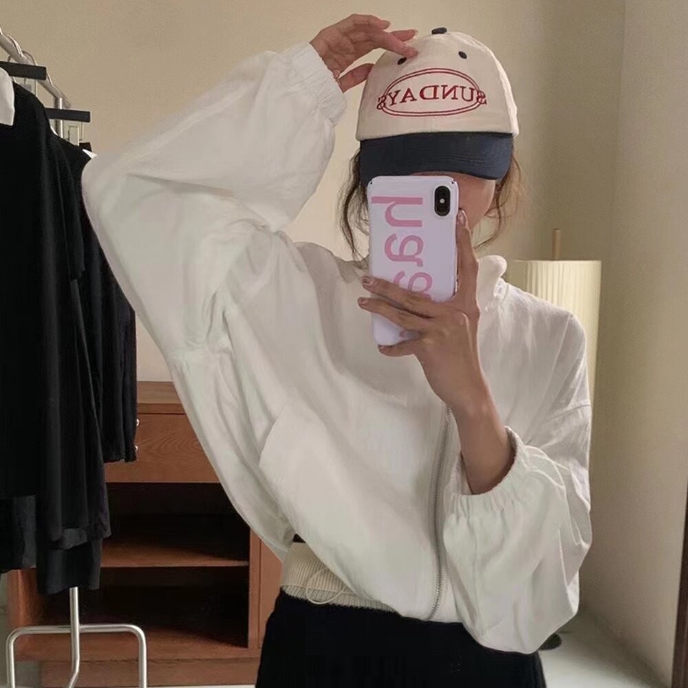 【台灣發貨】韓版短版小個子顯瘦防曬外套 外套 防曬外套 女裝 上衣 衣服【J396】-細節圖5