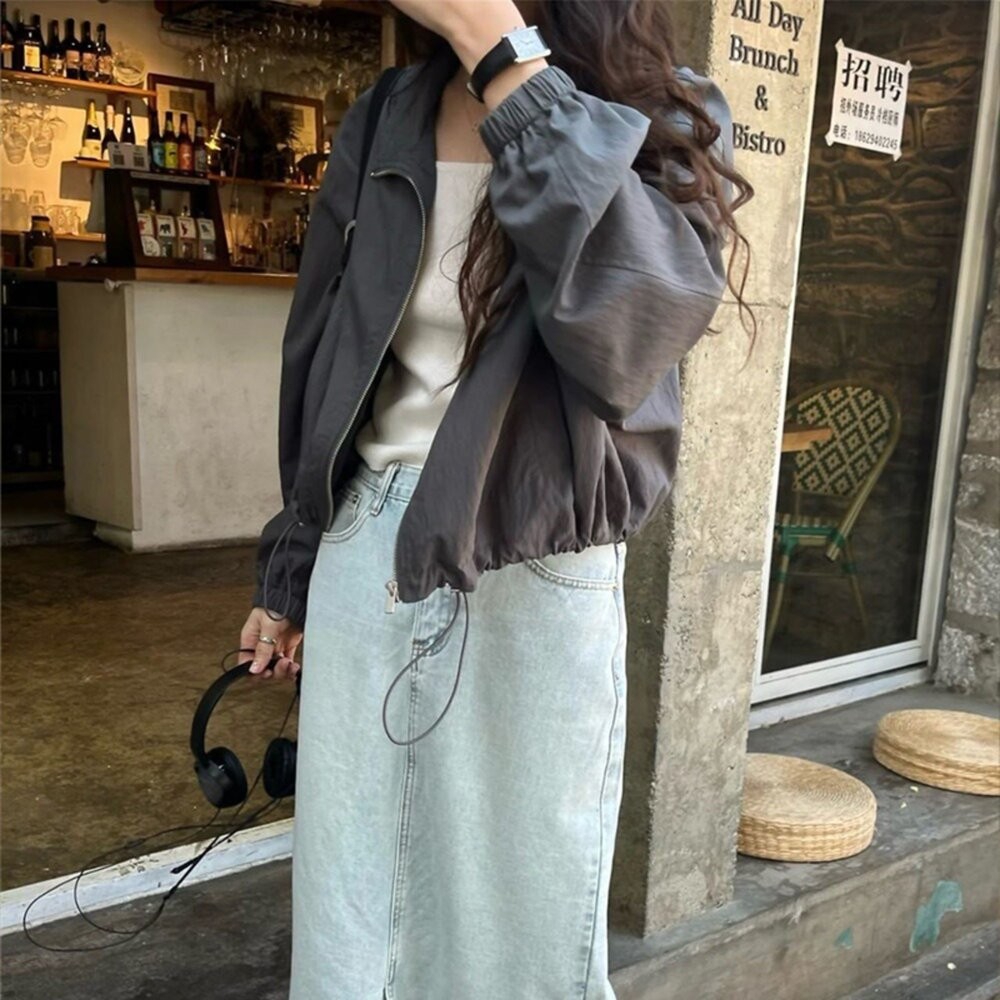 【台灣發貨】韓版短版小個子顯瘦防曬外套 外套 防曬外套 女裝 上衣 衣服【J396】-細節圖7