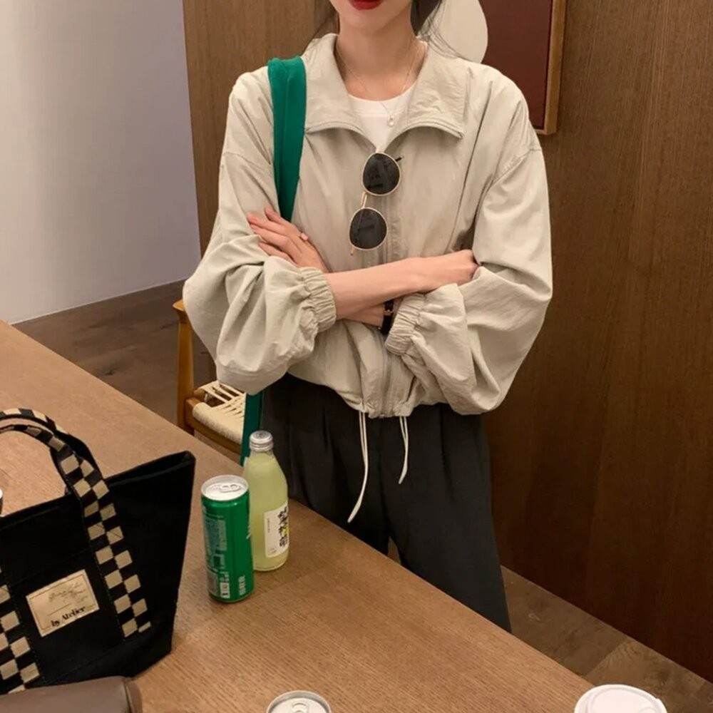 【台灣發貨】韓版短版小個子顯瘦防曬外套 外套 防曬外套 女裝 上衣 衣服【J396】-細節圖11