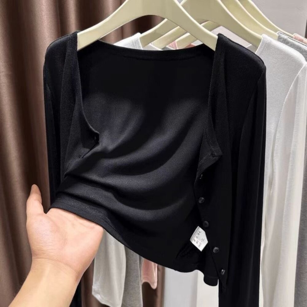 【台灣發貨】韓版冰絲灰色防曬外套 外套 防曬外套 女裝 上衣 衣服【J427】-細節圖3