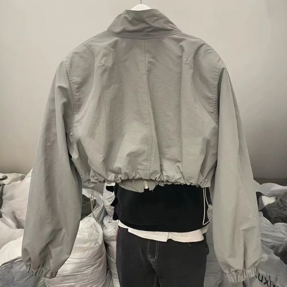 【台灣發貨】韓版輕薄透氣短版外套 外套 防曬外套 女裝 上衣 衣服【J396】-細節圖4