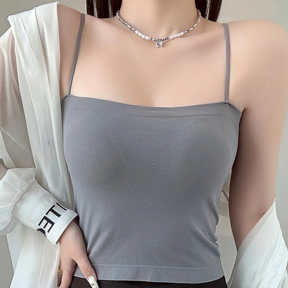 【台灣發貨】韓版內搭打底吊帶平口背心 小可愛 背心 衣服 女裝 上衣【V154】-細節圖5