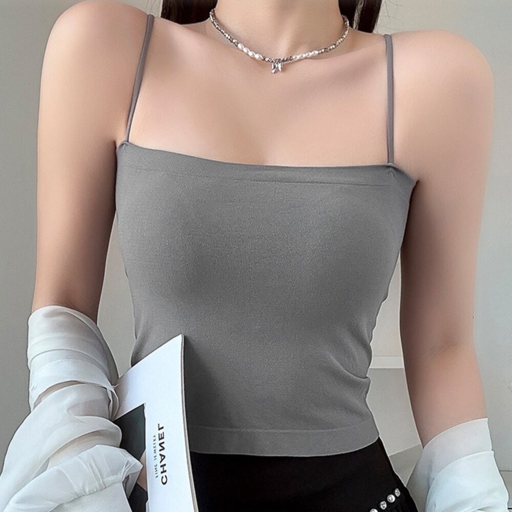 【台灣發貨】韓版內搭打底吊帶平口背心 小可愛 背心 衣服 女裝 上衣【V154】-細節圖6
