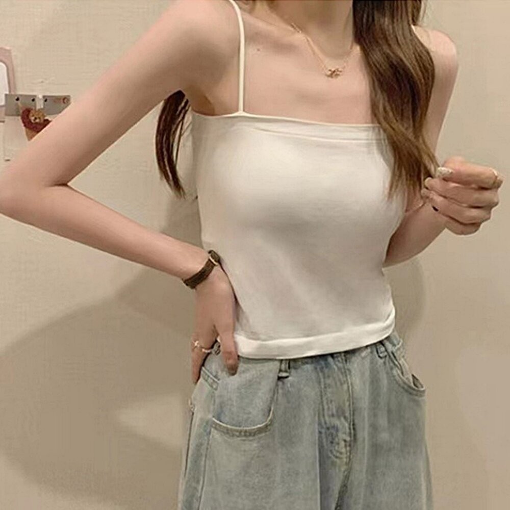 【台灣發貨】韓版內搭打底吊帶平口背心 小可愛 背心 衣服 女裝 上衣【V154】-規格圖11