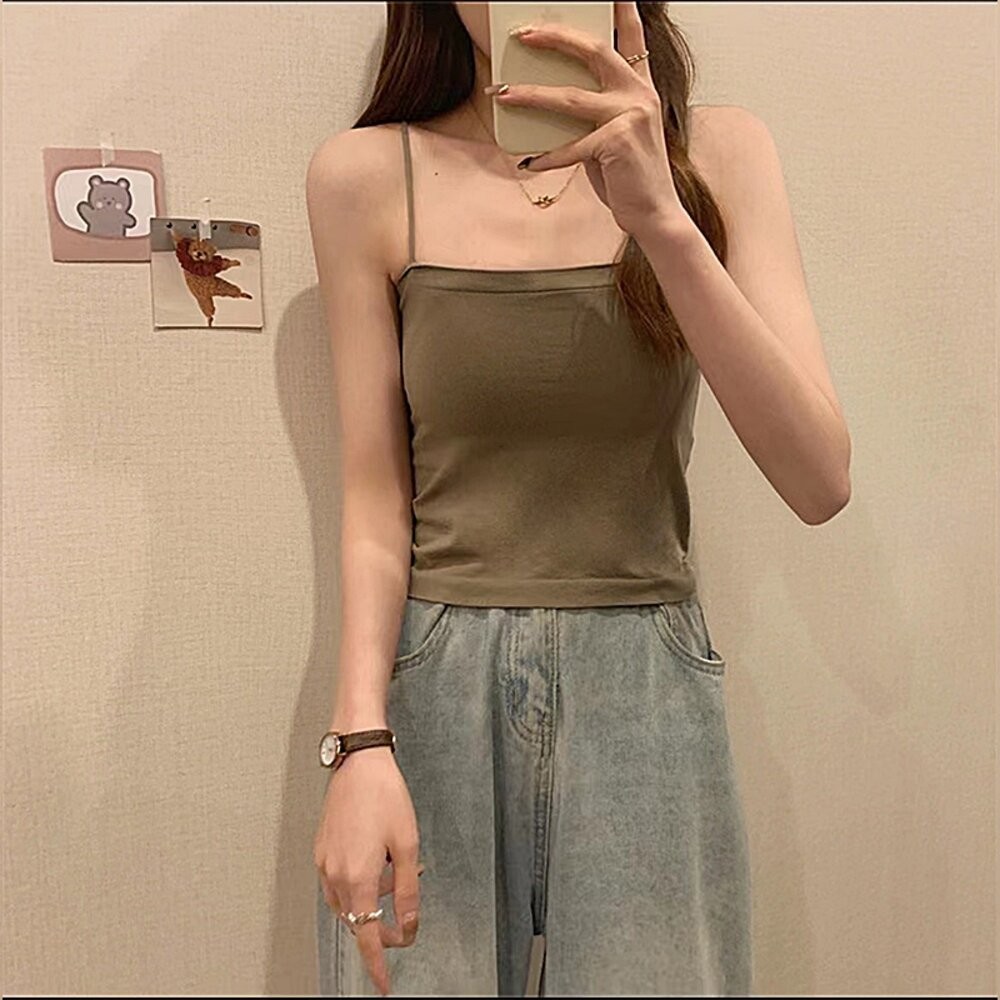 【台灣發貨】韓版內搭打底吊帶平口背心 小可愛 背心 衣服 女裝 上衣【V154】-規格圖11