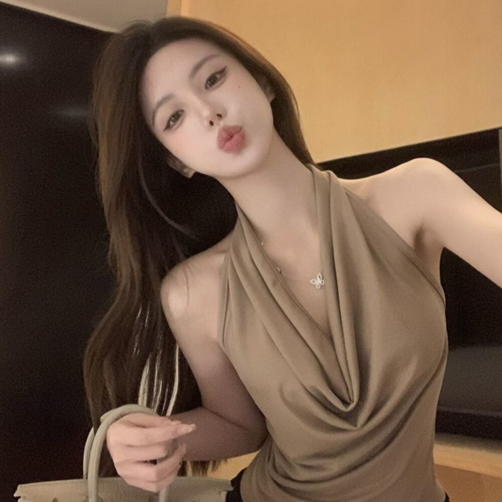【台灣發貨】韓版氣質露背設計感背心 小可愛 背心 衣服 女裝 上衣【V462】-細節圖2