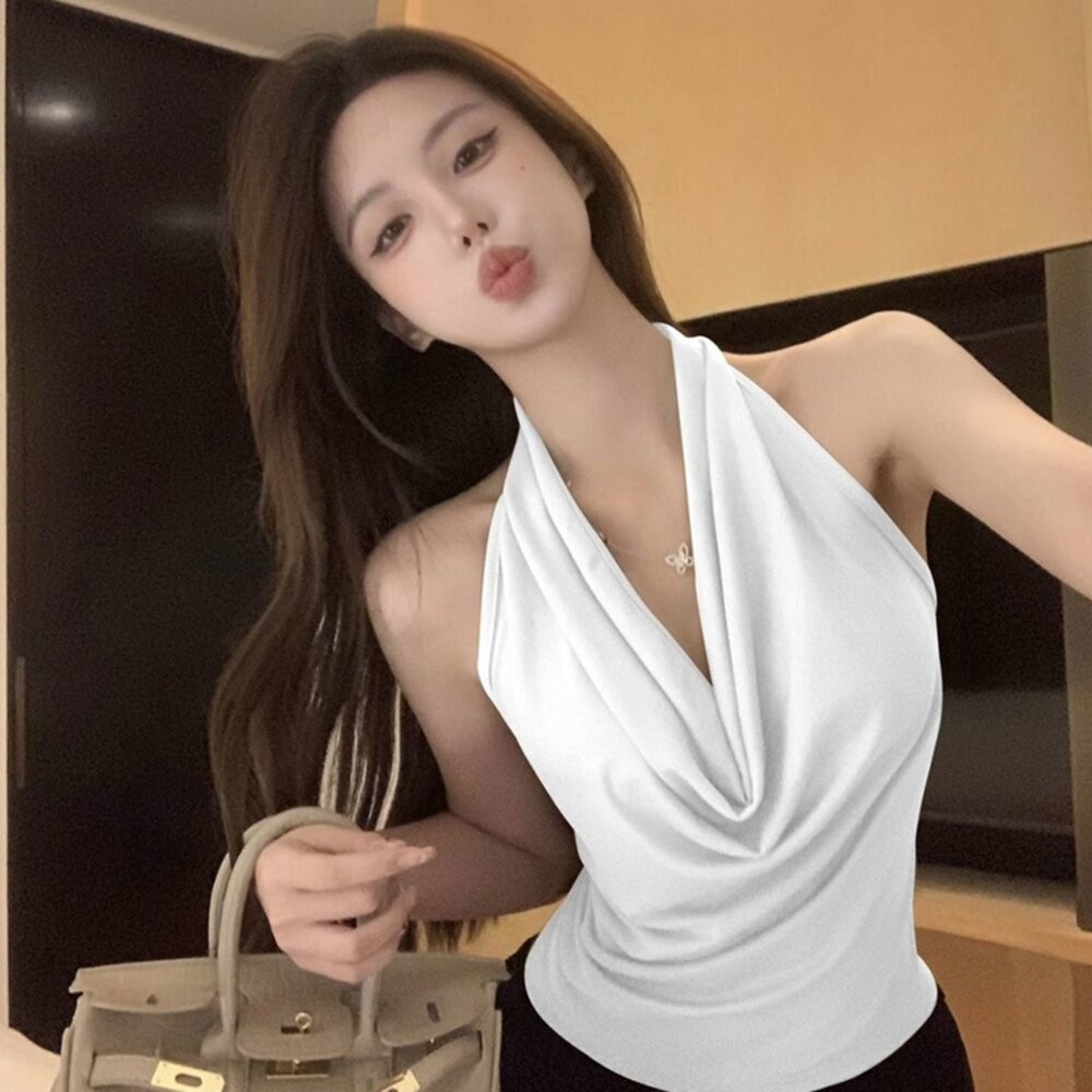 【台灣發貨】韓版氣質露背設計感背心 小可愛 背心 衣服 女裝 上衣【V462】-細節圖7