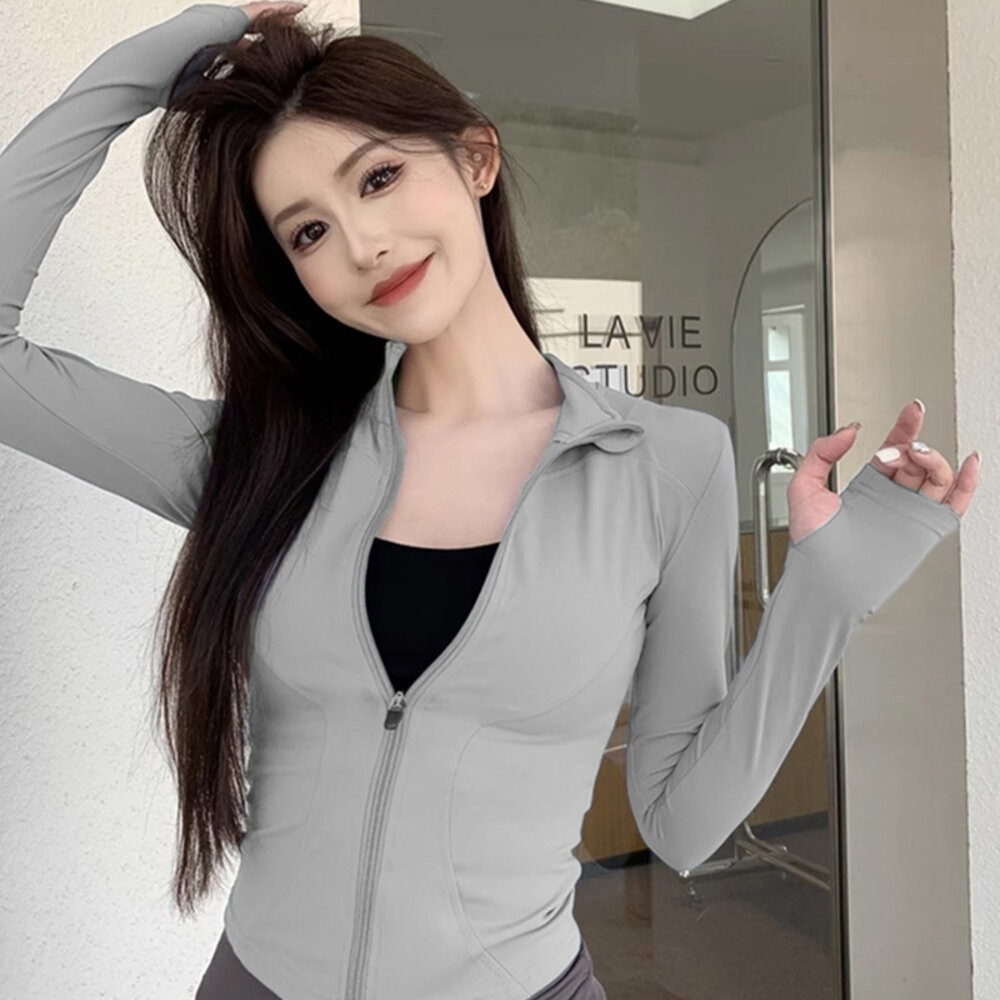 【台灣發貨】韓版夏季修身運動透氣冰絲防曬外套 外套 防曬外套 女裝 上衣 衣服【J335】-規格圖11