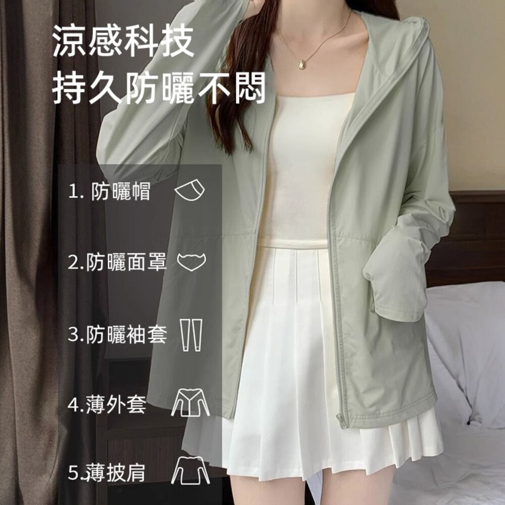 【台灣發貨】韓版夏季薄款冰絲透氣防曬外套 外套 防曬外套 女裝 上衣 衣服【J390】-細節圖2