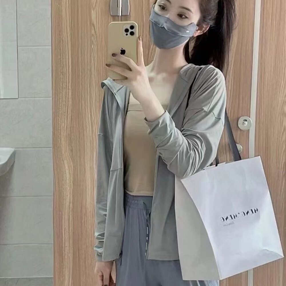 【台灣發貨】韓版夏季薄款冰絲透氣防曬外套 外套 防曬外套 女裝 上衣 衣服【J390】-細節圖8