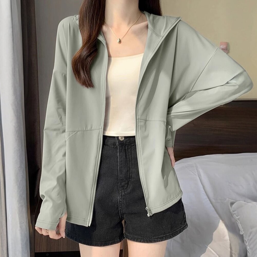 【台灣發貨】韓版夏季薄款冰絲透氣防曬外套 外套 防曬外套 女裝 上衣 衣服【J390】-細節圖9