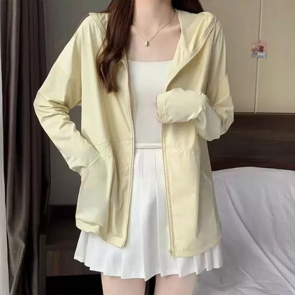 【台灣發貨】韓版夏季薄款冰絲透氣防曬外套 外套 防曬外套 女裝 上衣 衣服【J390】-規格圖11