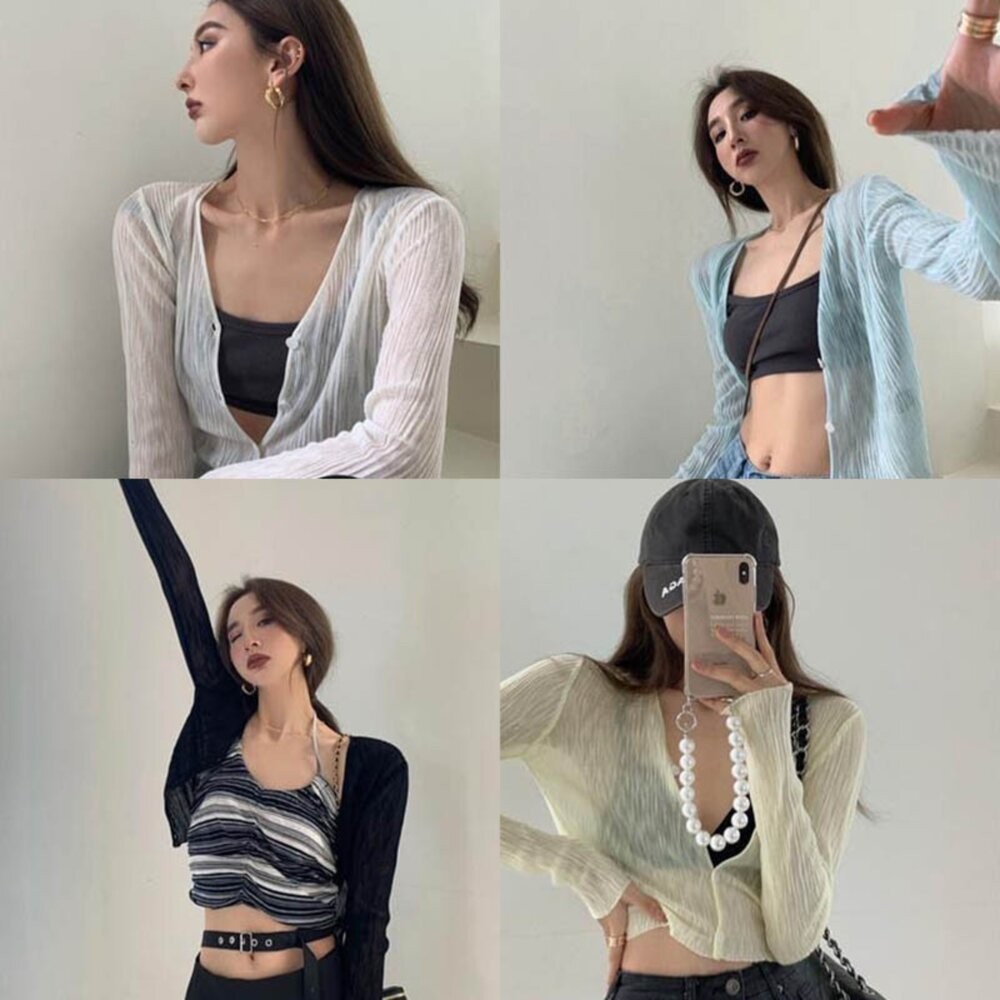 【台灣發貨】韓版質感薄款設計款短版外套 外套 防曬外套 女裝 上衣 衣服【J428】-細節圖2