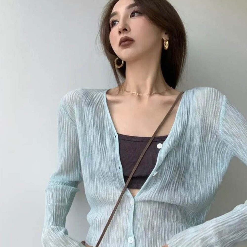 【台灣發貨】韓版質感薄款設計款短版外套 外套 防曬外套 女裝 上衣 衣服【J428】-細節圖3