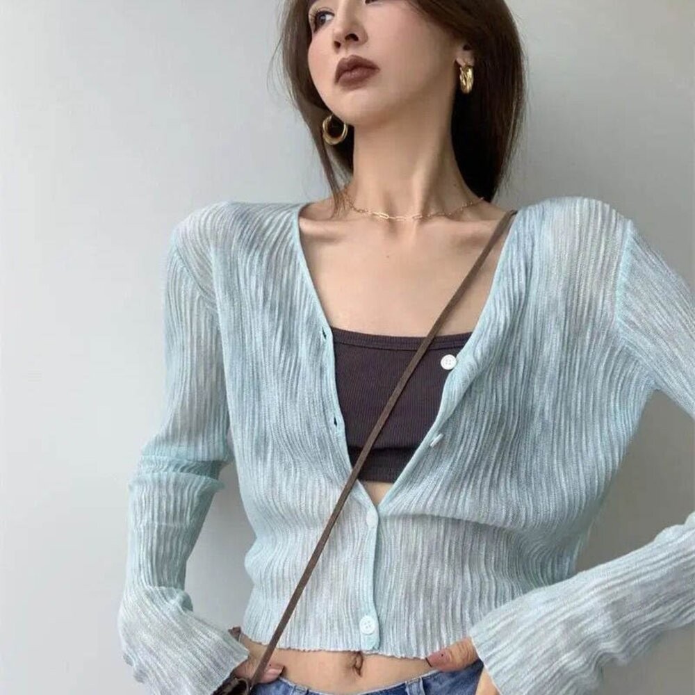 【台灣發貨】韓版質感薄款設計款短版外套 外套 防曬外套 女裝 上衣 衣服【J428】-細節圖9