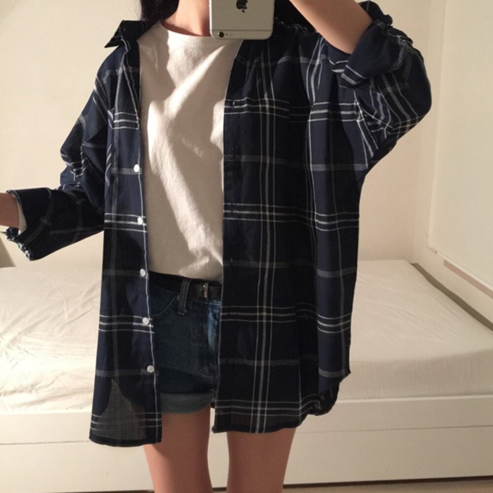【台灣發貨】韓版夏季休閒寬鬆襯衫外套 外套 防曬外套 女裝 上衣 衣服【J123】-細節圖3