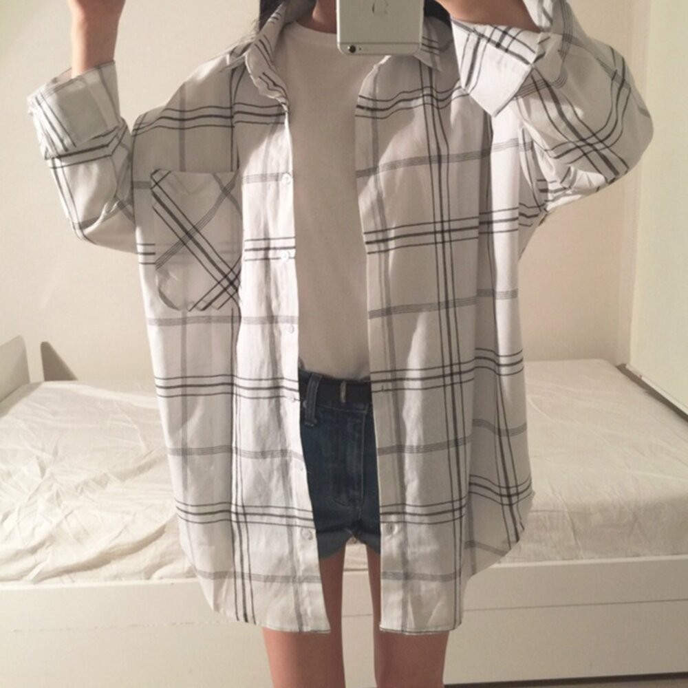 【台灣發貨】韓版夏季休閒寬鬆襯衫外套 外套 防曬外套 女裝 上衣 衣服【J123】-細節圖6