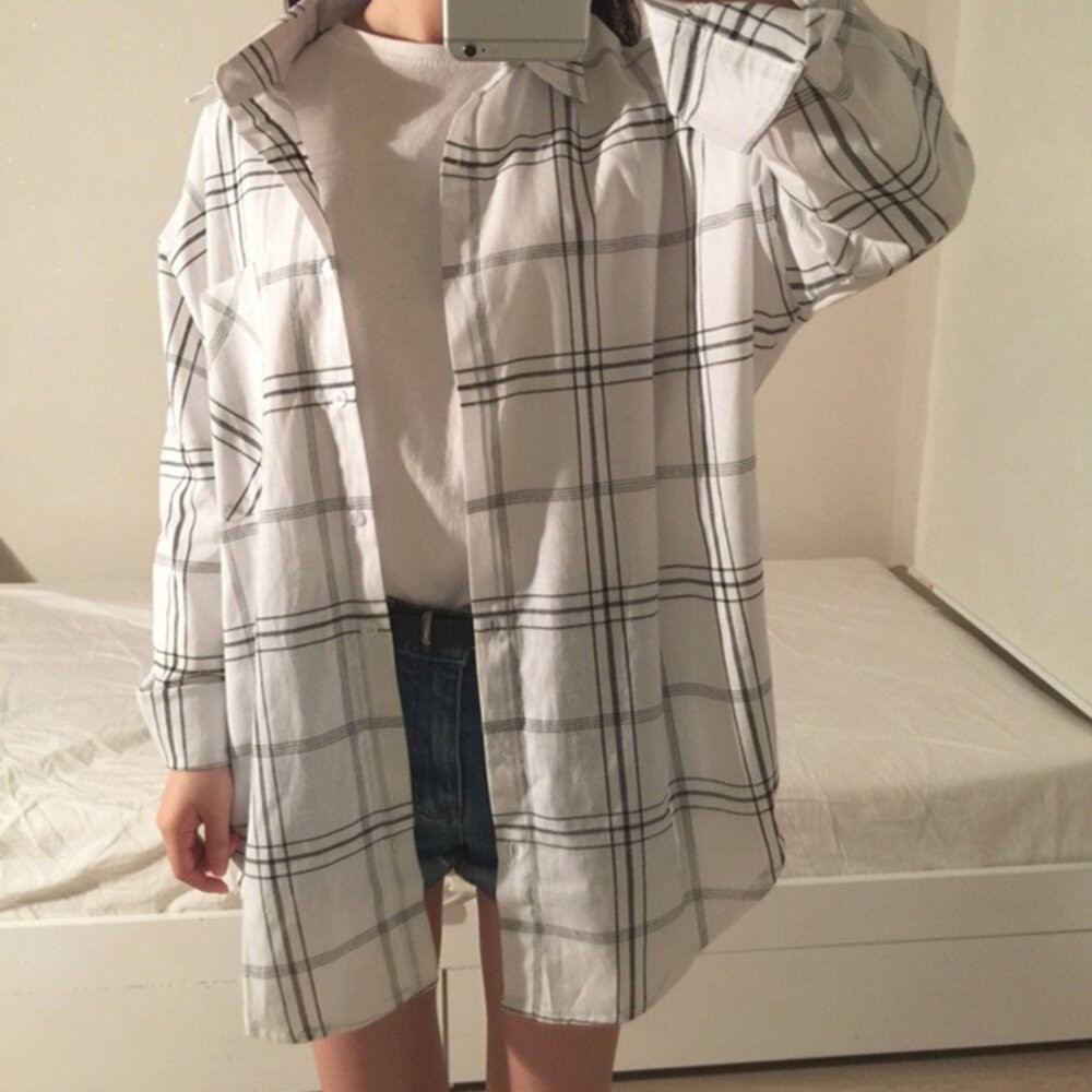 【台灣發貨】韓版夏季休閒寬鬆襯衫外套 外套 防曬外套 女裝 上衣 衣服【J123】-細節圖8