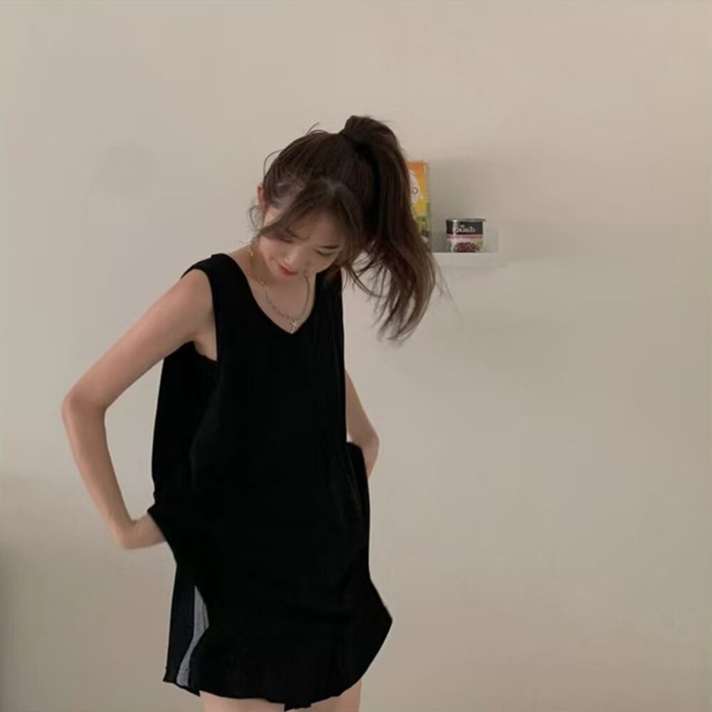 【台灣發貨】韓版寬鬆休閒運動背心 小可愛 背心 衣服 女裝 上衣【V476】-細節圖6