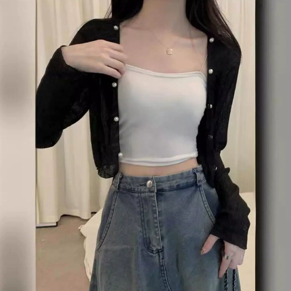 【台灣發貨】韓版夏季薄款雪紡冰絲外套 外套 防曬外套 女裝 上衣 衣服【J277】-細節圖6