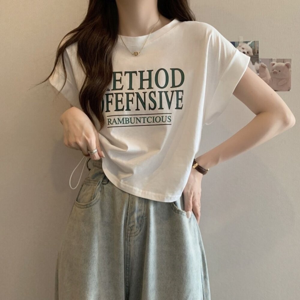【台灣發貨】韓版側邊綁繩小眾寬鬆短袖上衣 衣服 女裝 t恤 短袖t恤 上衣【T582】-細節圖4
