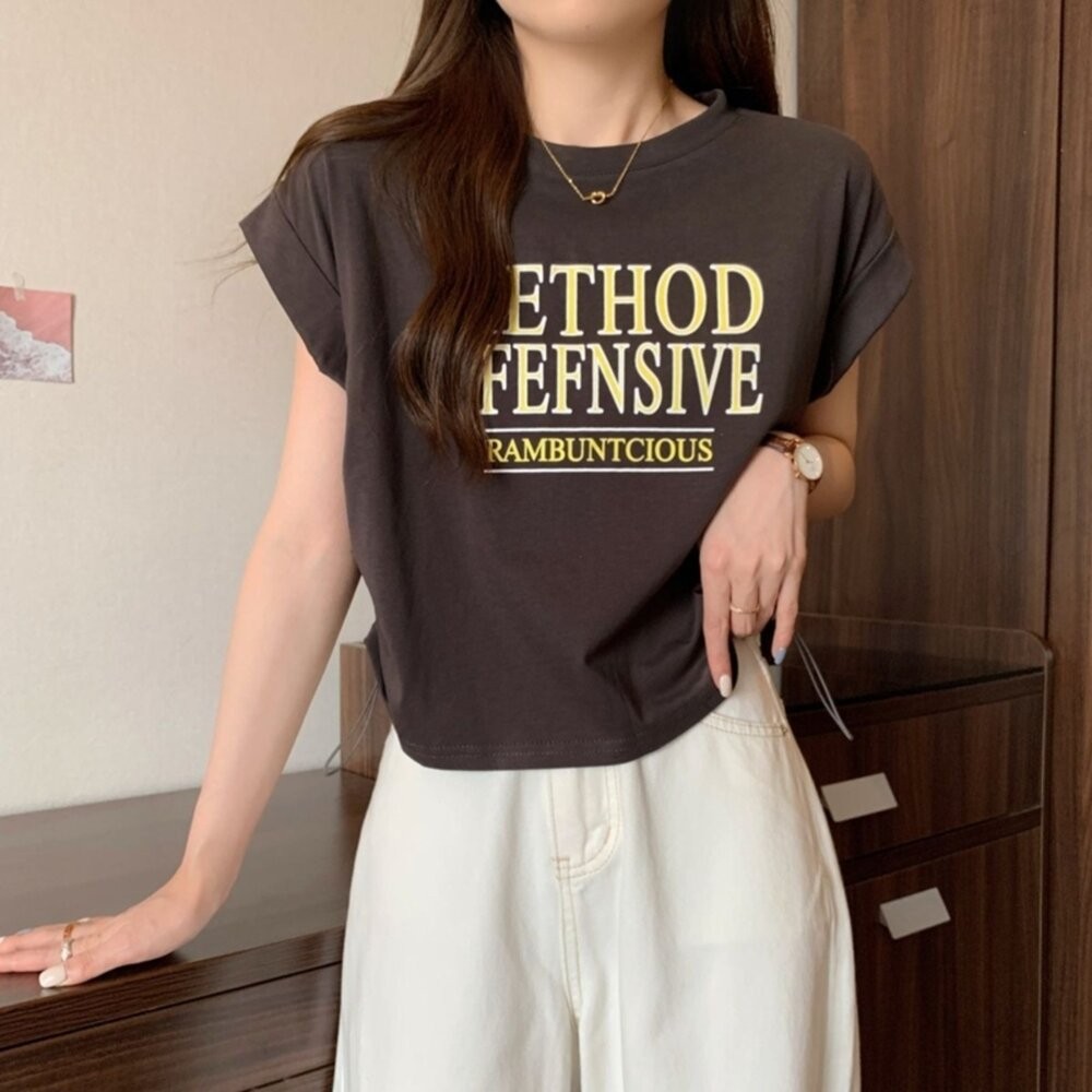 【台灣發貨】韓版側邊綁繩小眾寬鬆短袖上衣 衣服 女裝 t恤 短袖t恤 上衣【T582】-細節圖5