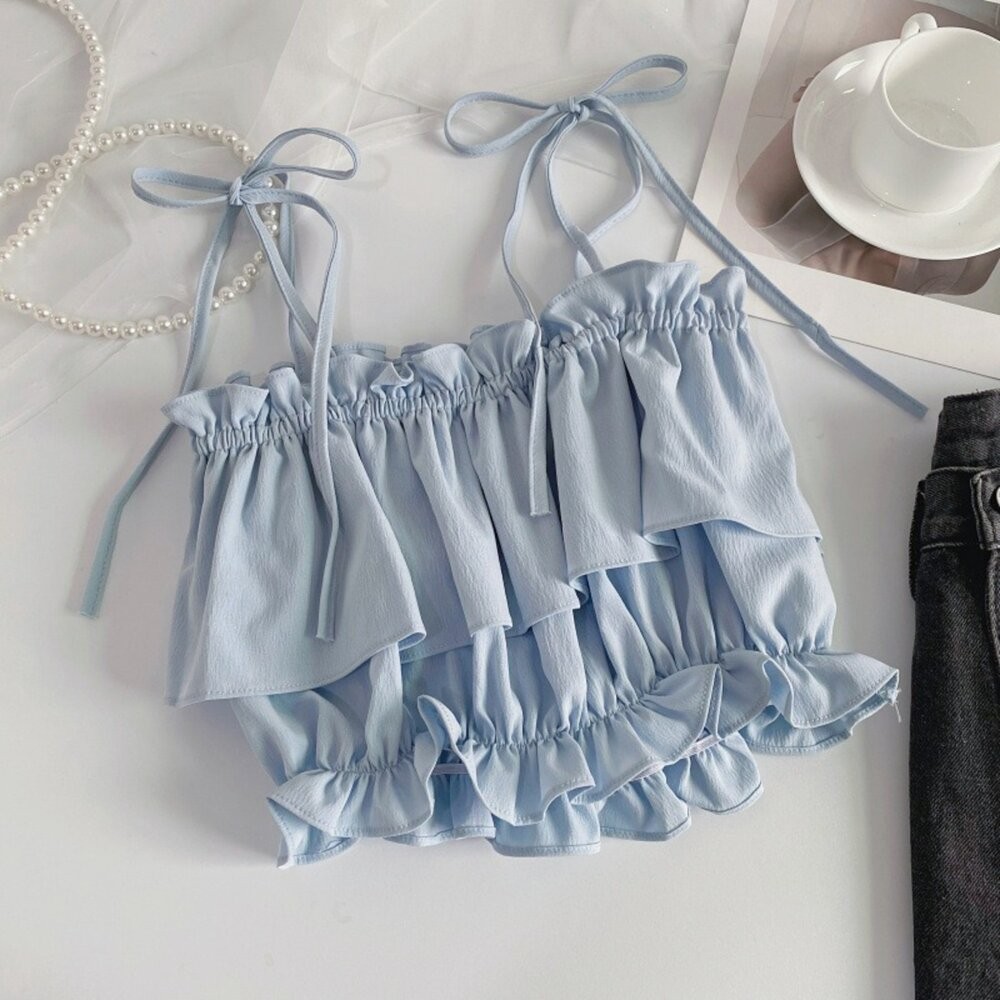 【台灣發貨】韓版夏季氣質顯瘦短版背心 小可愛 背心 衣服 女裝 上衣【V478】-細節圖6