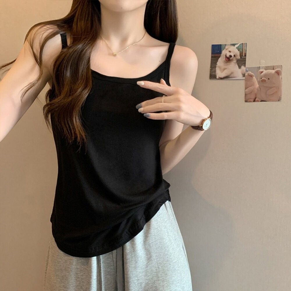 【台灣發貨】韓版舒適休閒吊帶背心 小可愛 背心 衣服 女裝 上衣【V449】-細節圖2