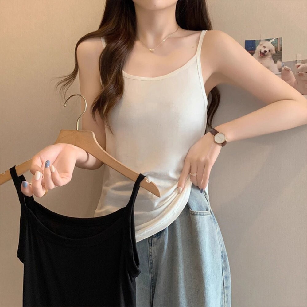 【台灣發貨】韓版舒適休閒吊帶背心 小可愛 背心 衣服 女裝 上衣【V449】-細節圖5