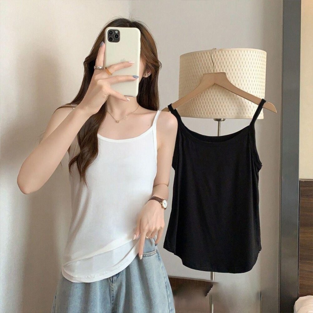 【台灣發貨】韓版舒適休閒吊帶背心 小可愛 背心 衣服 女裝 上衣【V449】-細節圖7